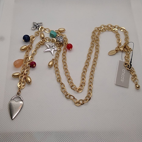 Chico's Jewelry - Chico's long gold necklace with charms
